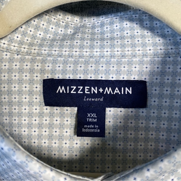 Mizzen + Main XXL Trim Fit Men’s Leeward Performance Stretch Geometric Shirt - Picture 4 of 8
